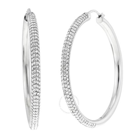 michael kors silver hoop earrings|michael kors silver drop earrings.